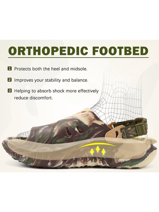 Men\'s Beige Green Orthopaedic Mules Recovery Sandals Summer Fascistic Casual main image 6